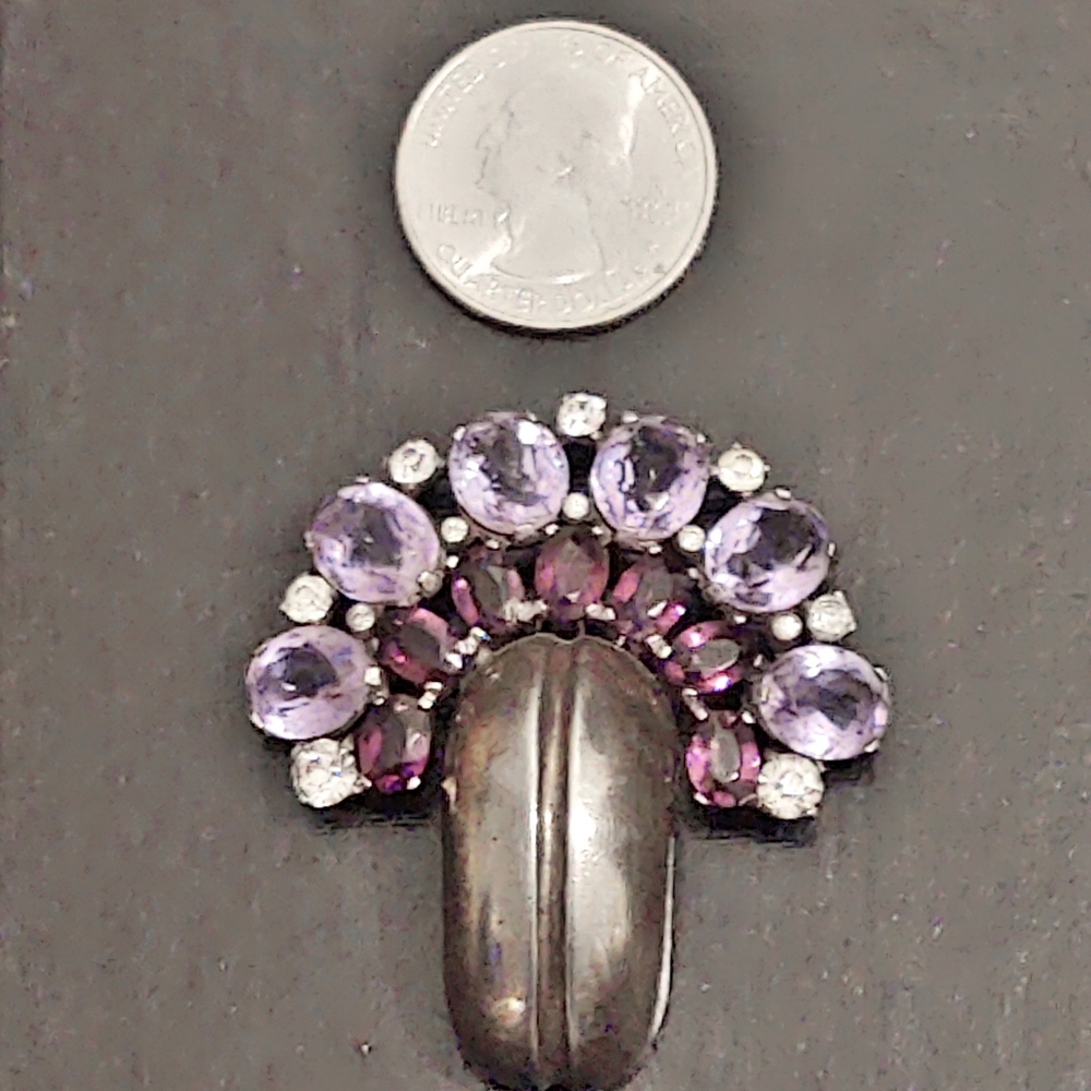 Antique Paste Sterling Crystal Brooch/Clip/Pin - Picture 8 of 8